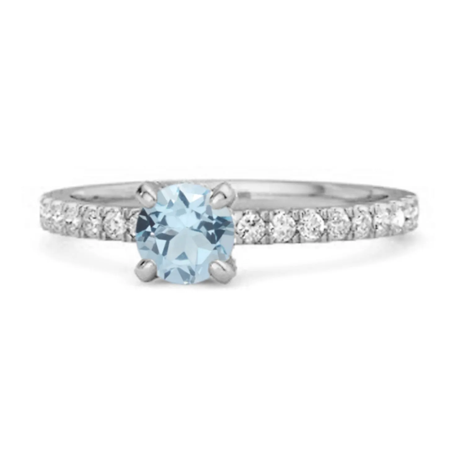 0.10 Ct Blue Topaz 925 Sterling Silver Bridal Ring Engagement Ring