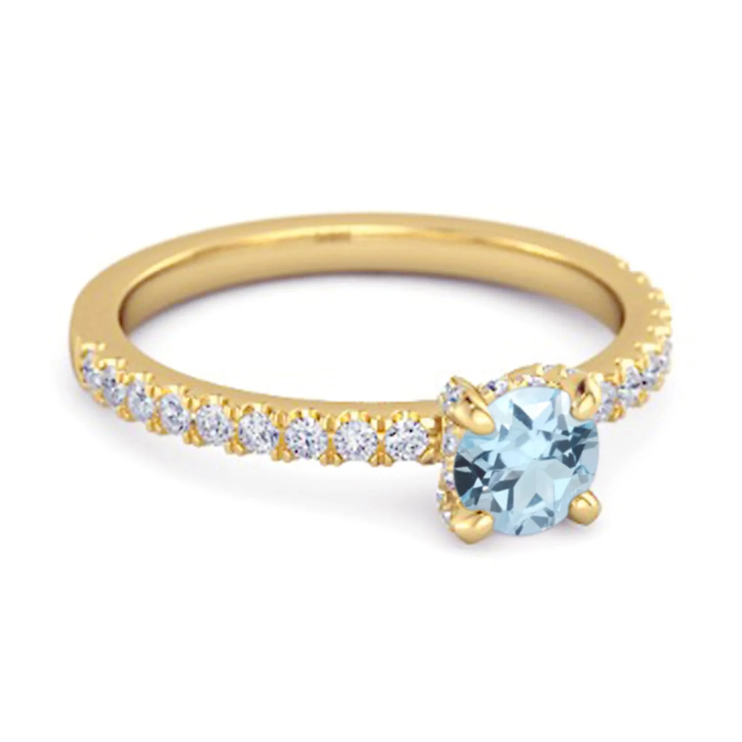 0.10 Ct Blue Topaz 925 Sterling Silver Bridal Ring Engagement Ring