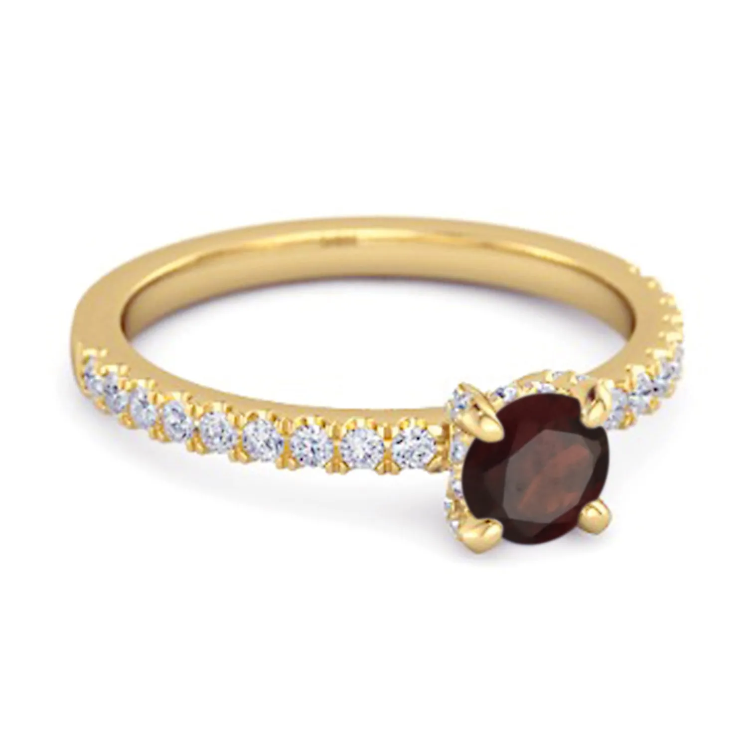 0.10 Ct Garnet 925 Sterling Silver Bridal Ring Engagement Ring