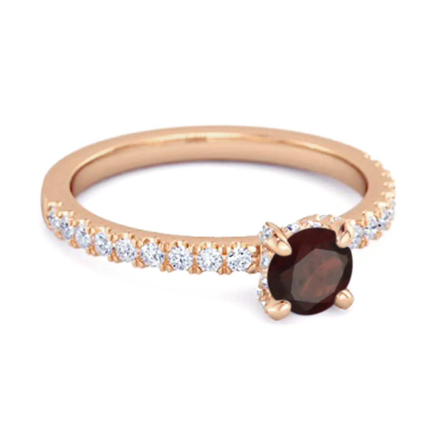 0.10 Ct Garnet 925 Sterling Silver Bridal Ring Engagement Ring