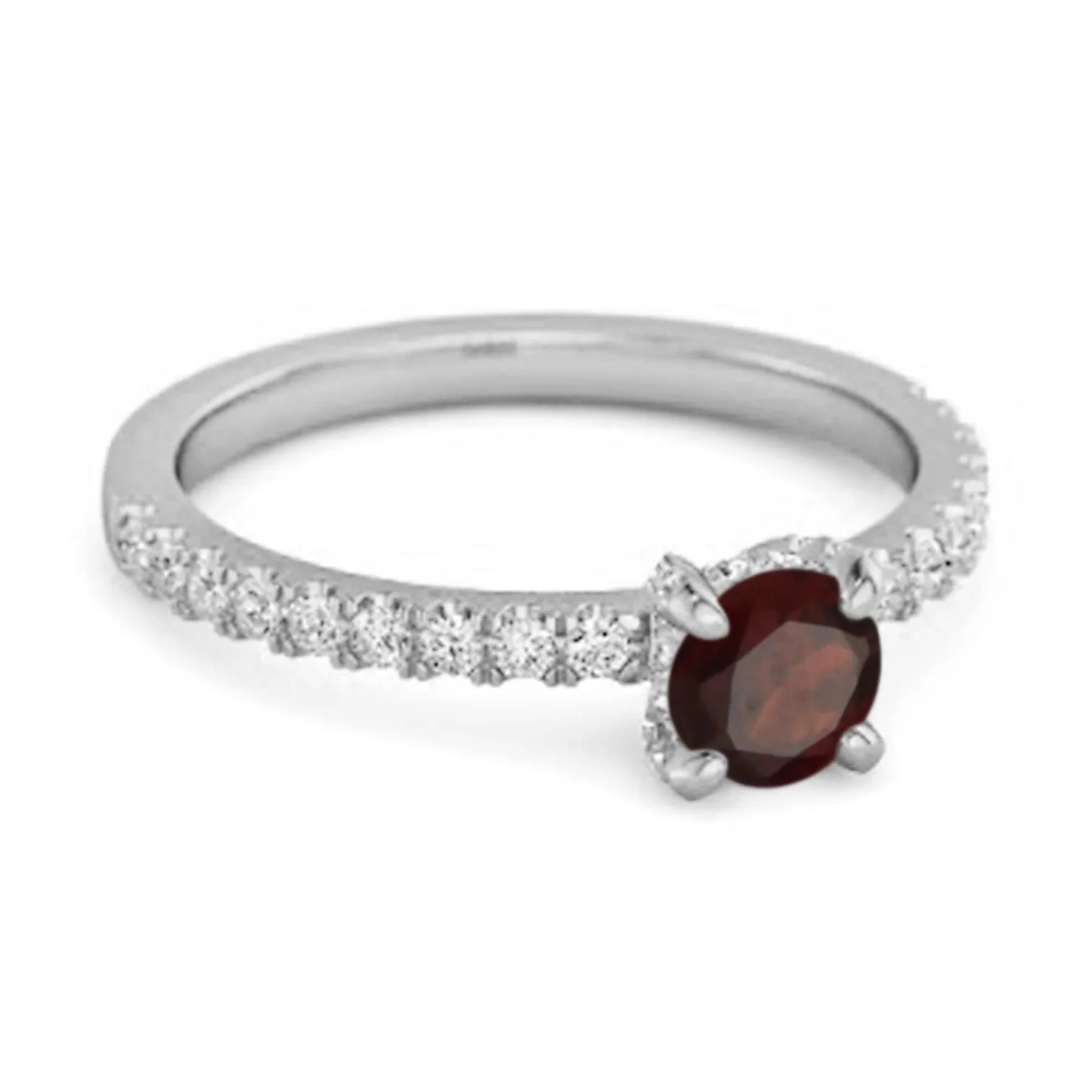 0.10 Ct Garnet 925 Sterling Silver Bridal Ring Engagement Ring