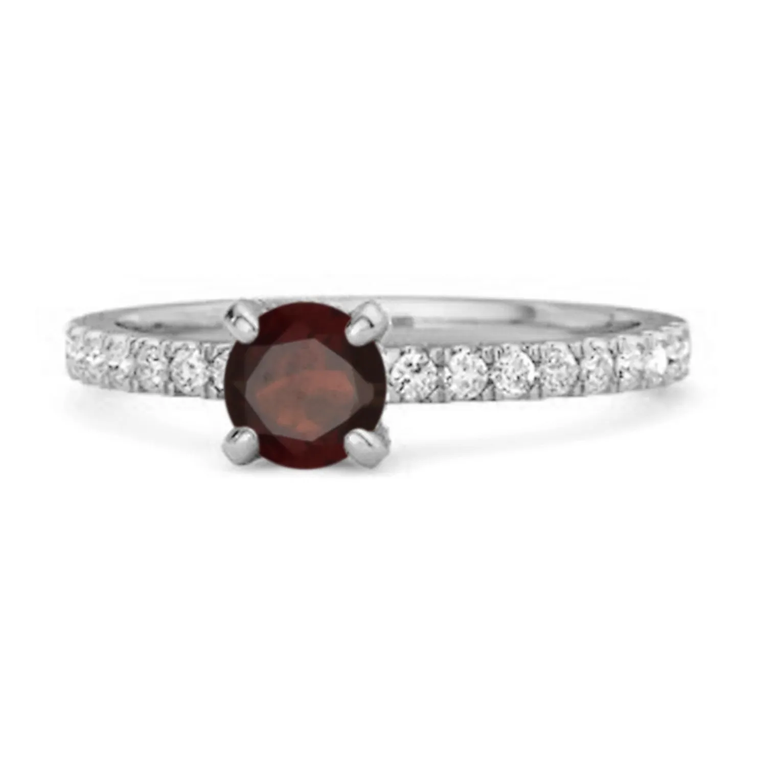 0.10 Ct Garnet 925 Sterling Silver Bridal Ring Engagement Ring