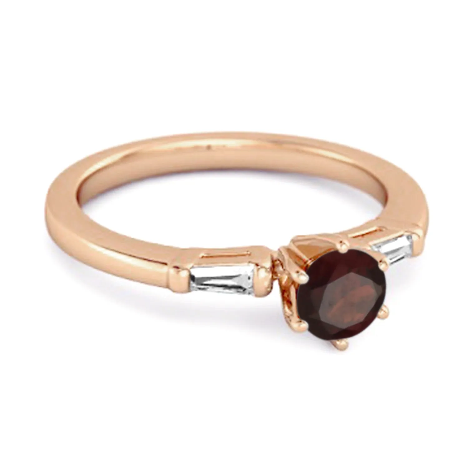 0.10 Ct Garnet 925 Sterling Silver Solitaire Anniversary Ring