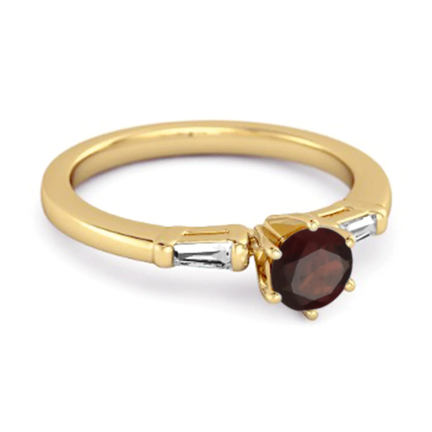 0.10 Ct Garnet 925 Sterling Silver Solitaire Anniversary Ring