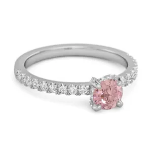 0.10 Ct Pink Zirconia 925 Sterling Silver Bridal Ring Engagement Ring