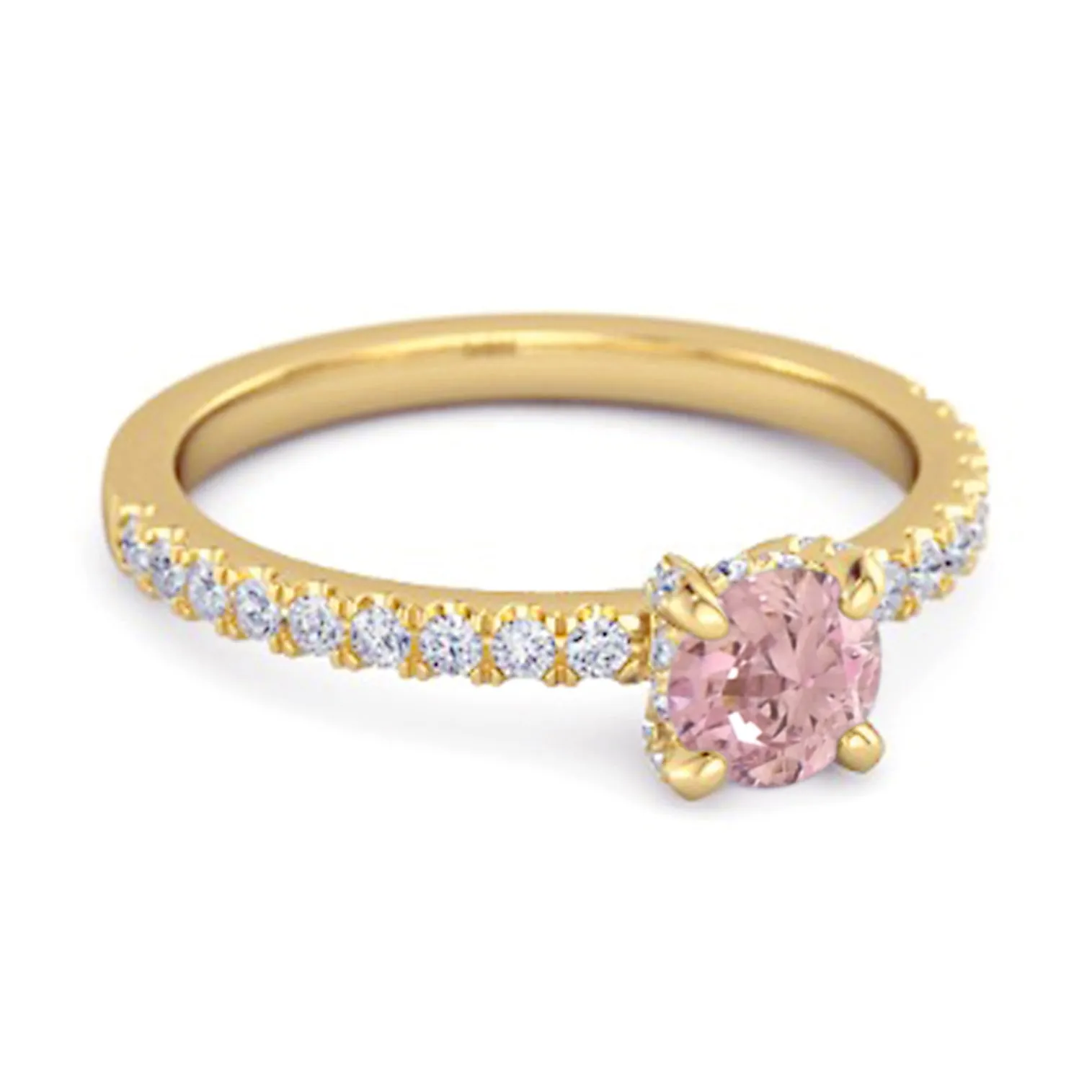 0.10 Ct Pink Zirconia 925 Sterling Silver Bridal Ring Engagement Ring