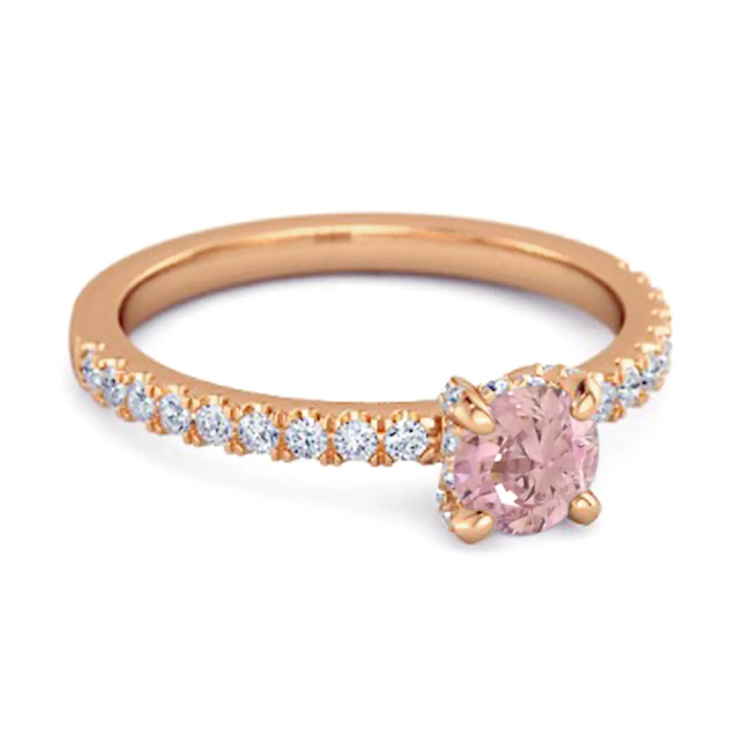 0.10 Ct Pink Zirconia 925 Sterling Silver Bridal Ring Engagement Ring