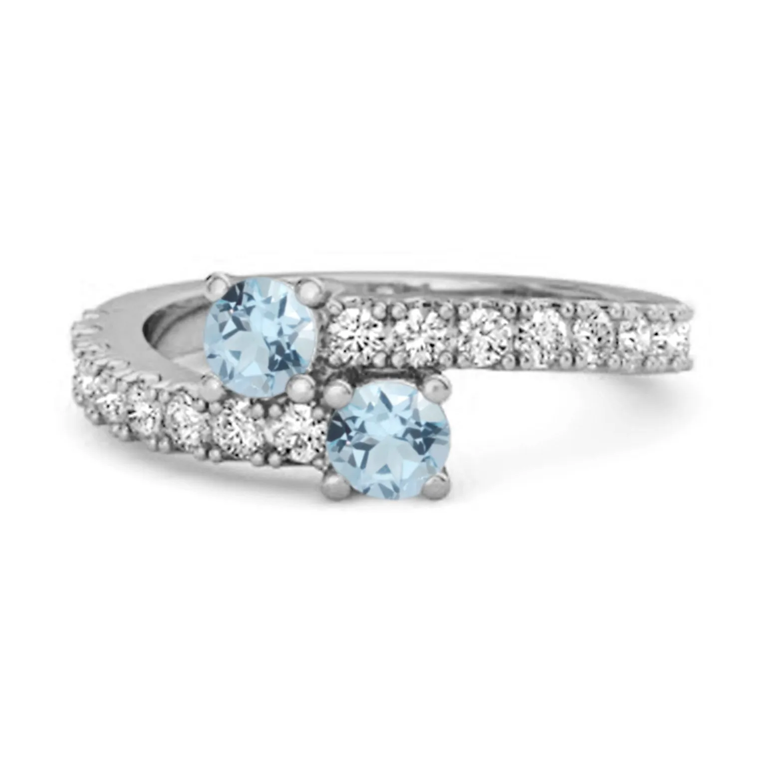 0.10 Cts Blue Topaz 925 Sterling Silver Split Shank Unique Bridal Ring