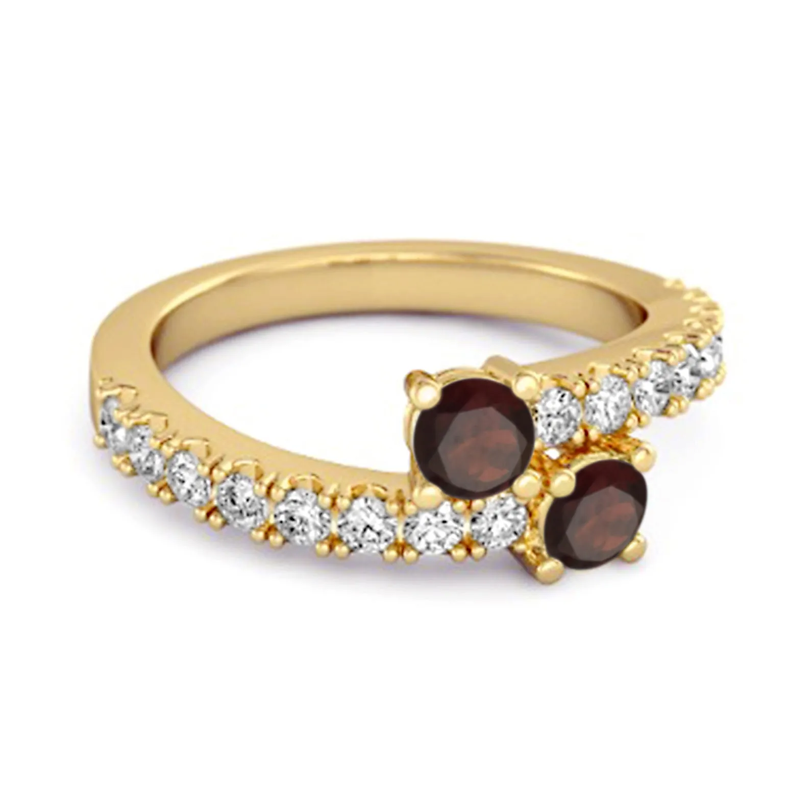 0.10 Cts Garnet 925 Sterling Silver Split Shank Unique Bridal Ring