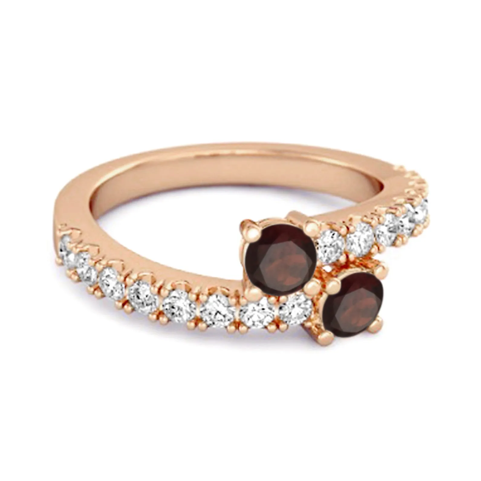 0.10 Cts Garnet 925 Sterling Silver Split Shank Unique Bridal Ring