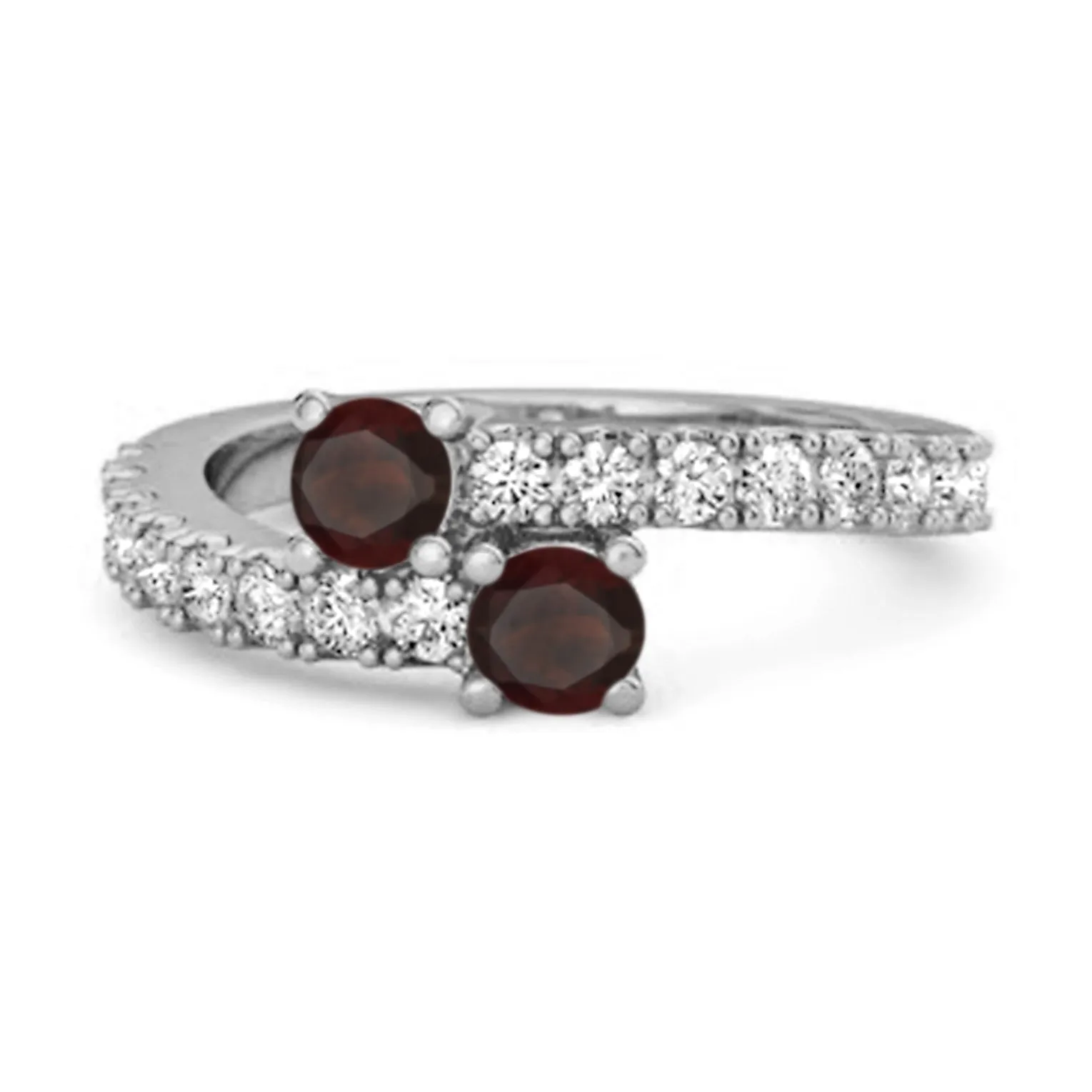 0.10 Cts Garnet 925 Sterling Silver Split Shank Unique Bridal Ring