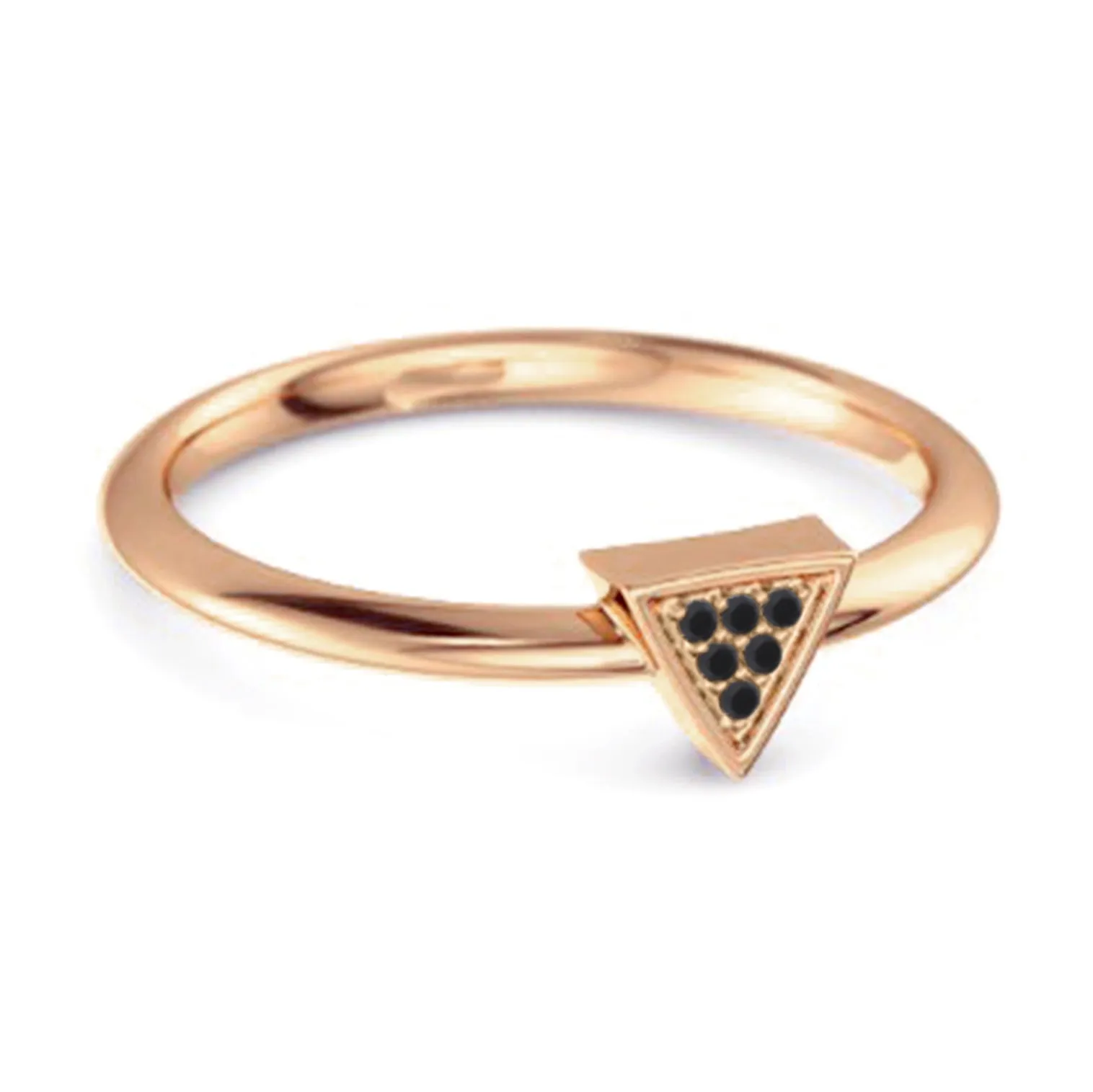0.12Ct Black Spinel Love & Pride 925 Sterling Silver Stacking Ring