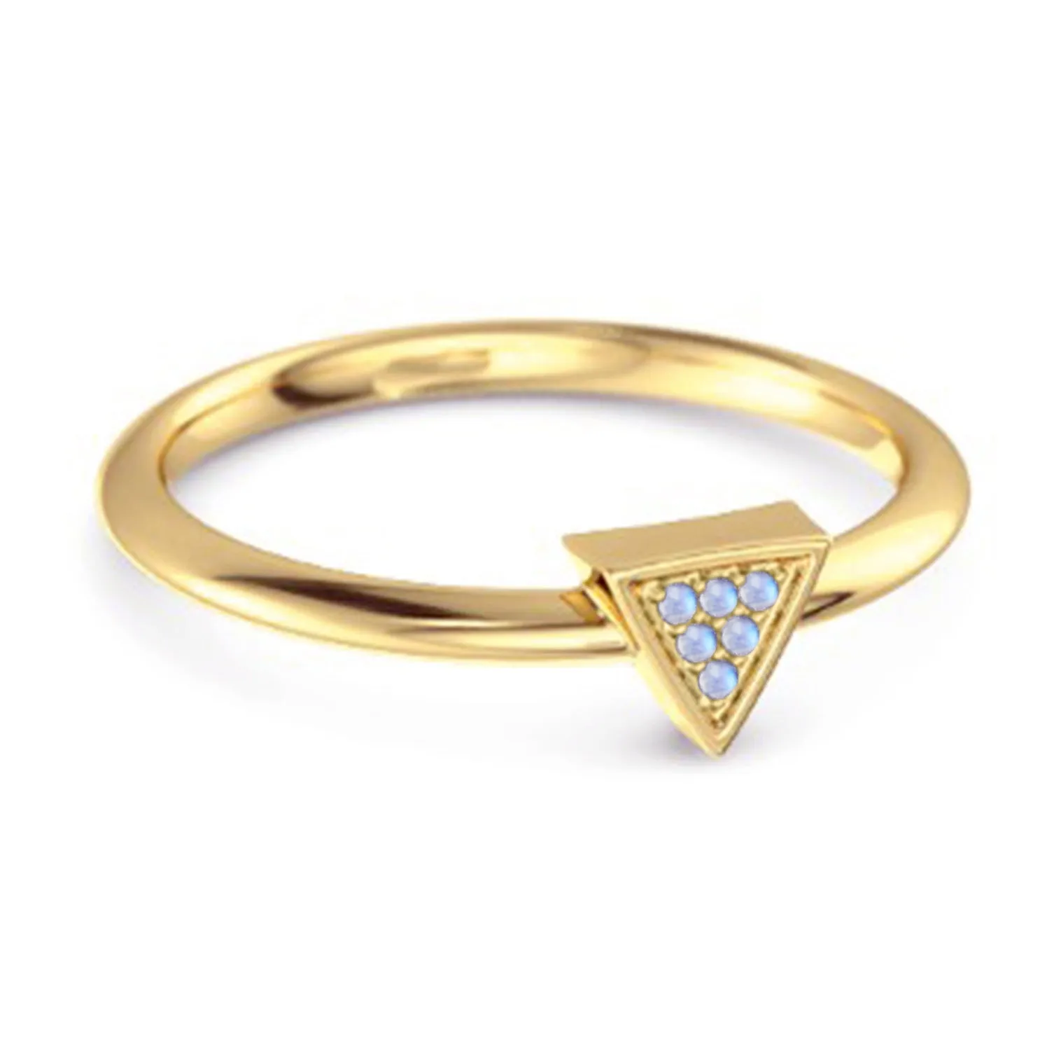 0.12Ct Moonstone Love & Pride 925 Sterling Silver Stacking Ring