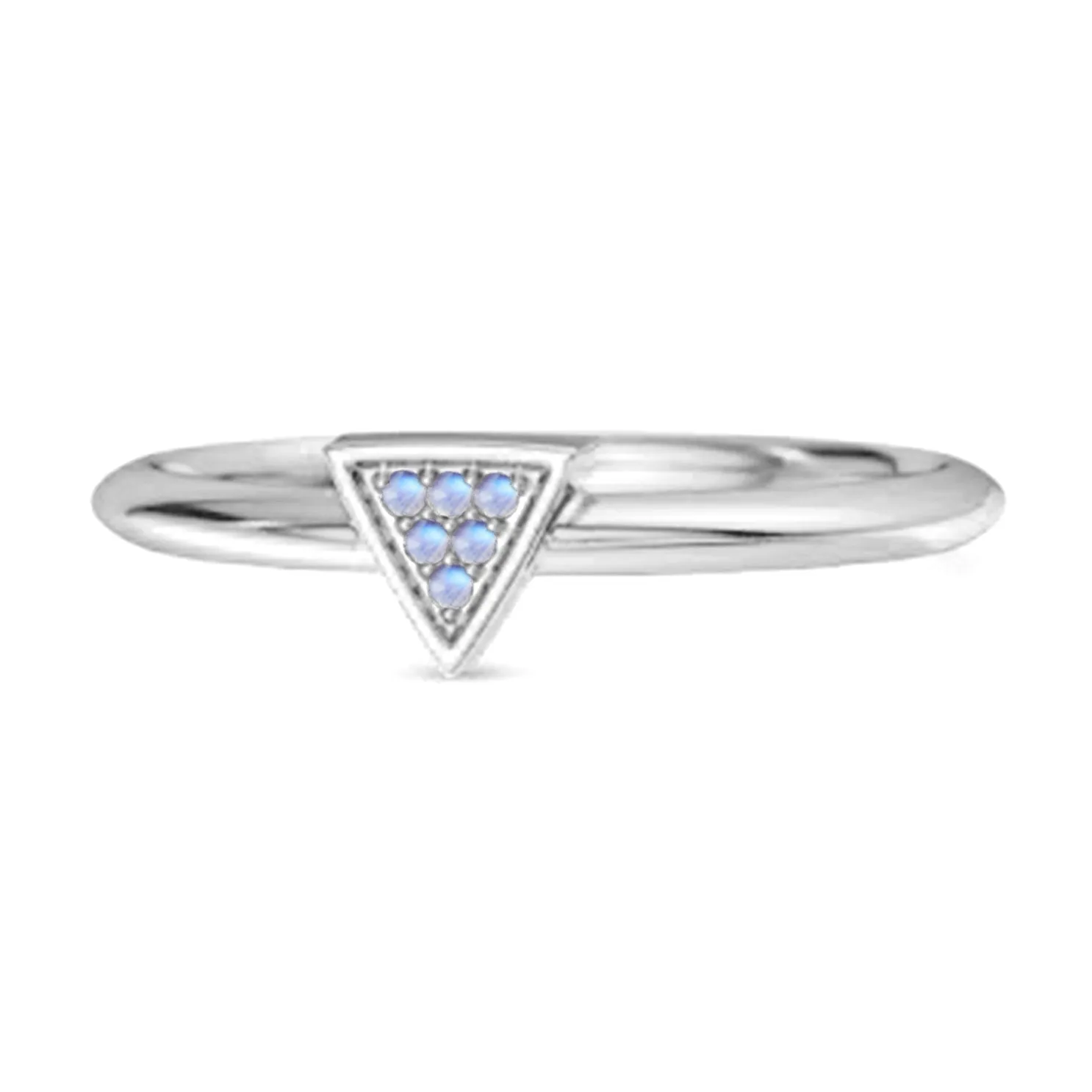 0.12Ct Moonstone Love & Pride 925 Sterling Silver Stacking Ring