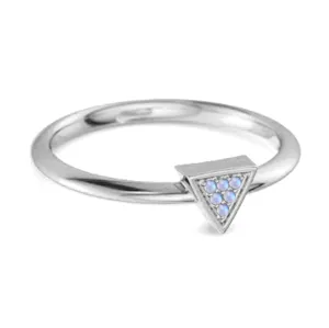 0.12Ct Moonstone Love & Pride 925 Sterling Silver Stacking Ring
