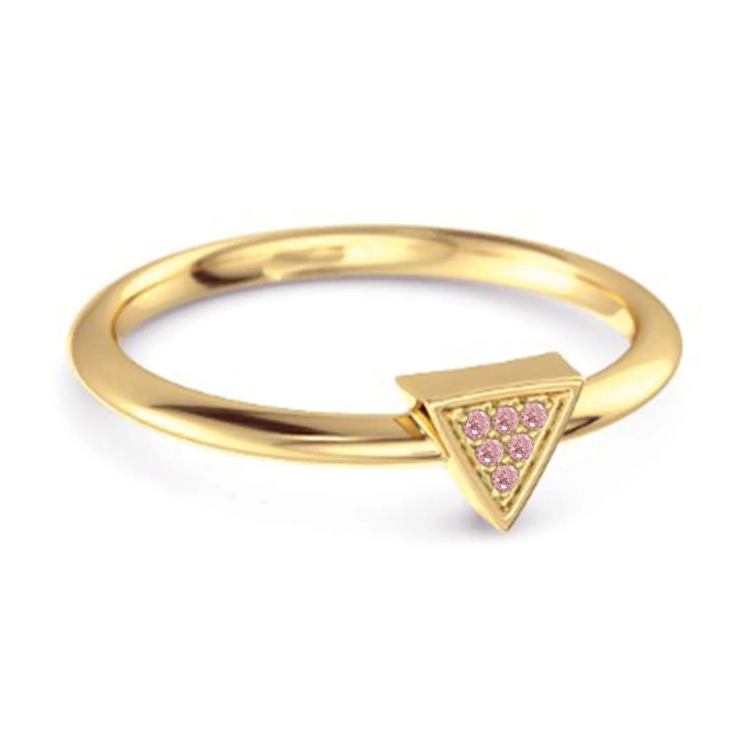0.12Ct Pink Zirconia Love & Pride 925 Sterling Silver Stacking Ring