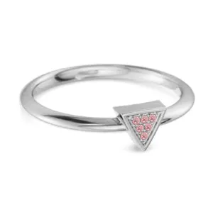 0.12Ct Pink Zirconia Love & Pride 925 Sterling Silver Stacking Ring