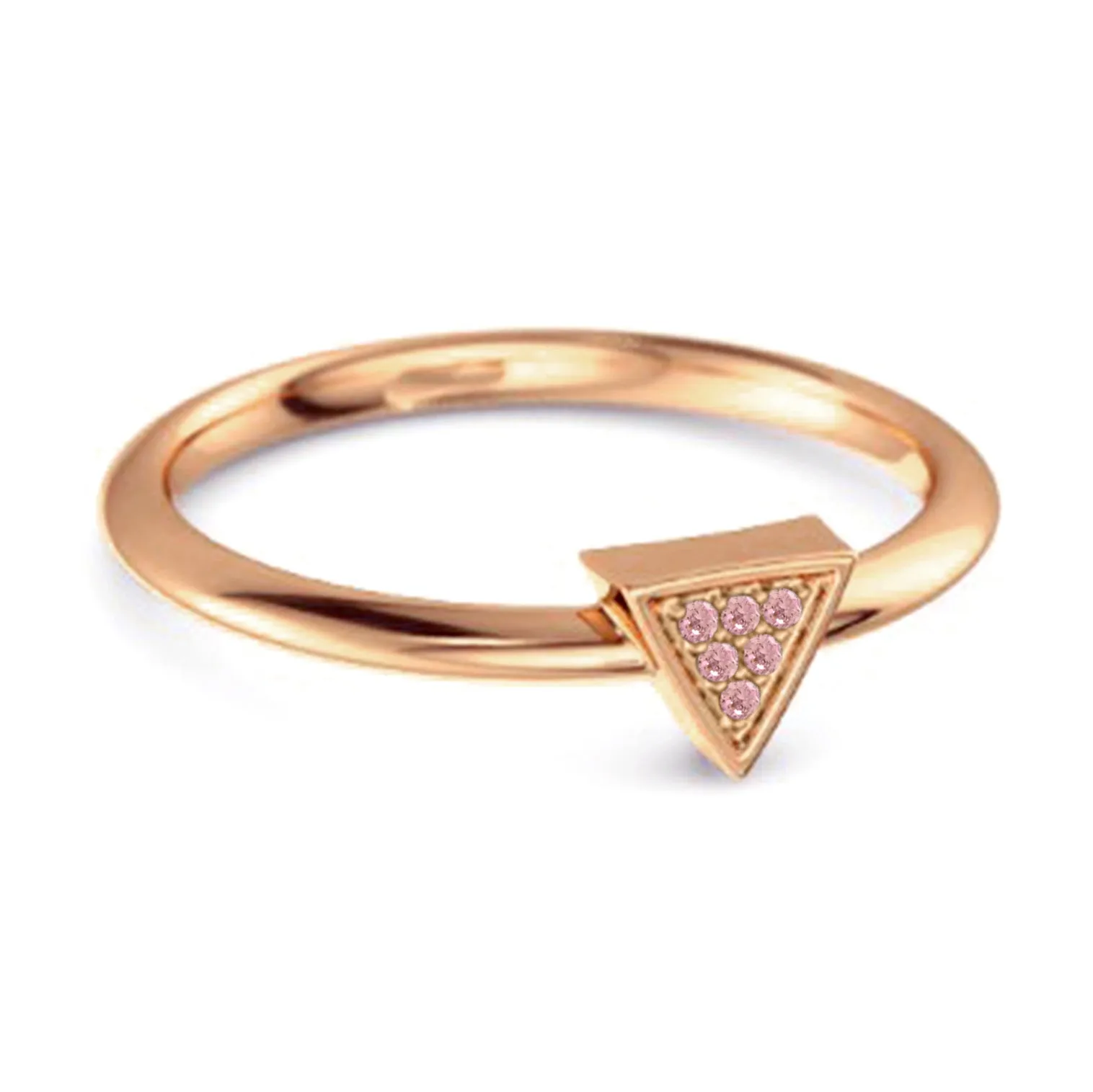 0.12Ct Pink Zirconia Love & Pride 925 Sterling Silver Stacking Ring