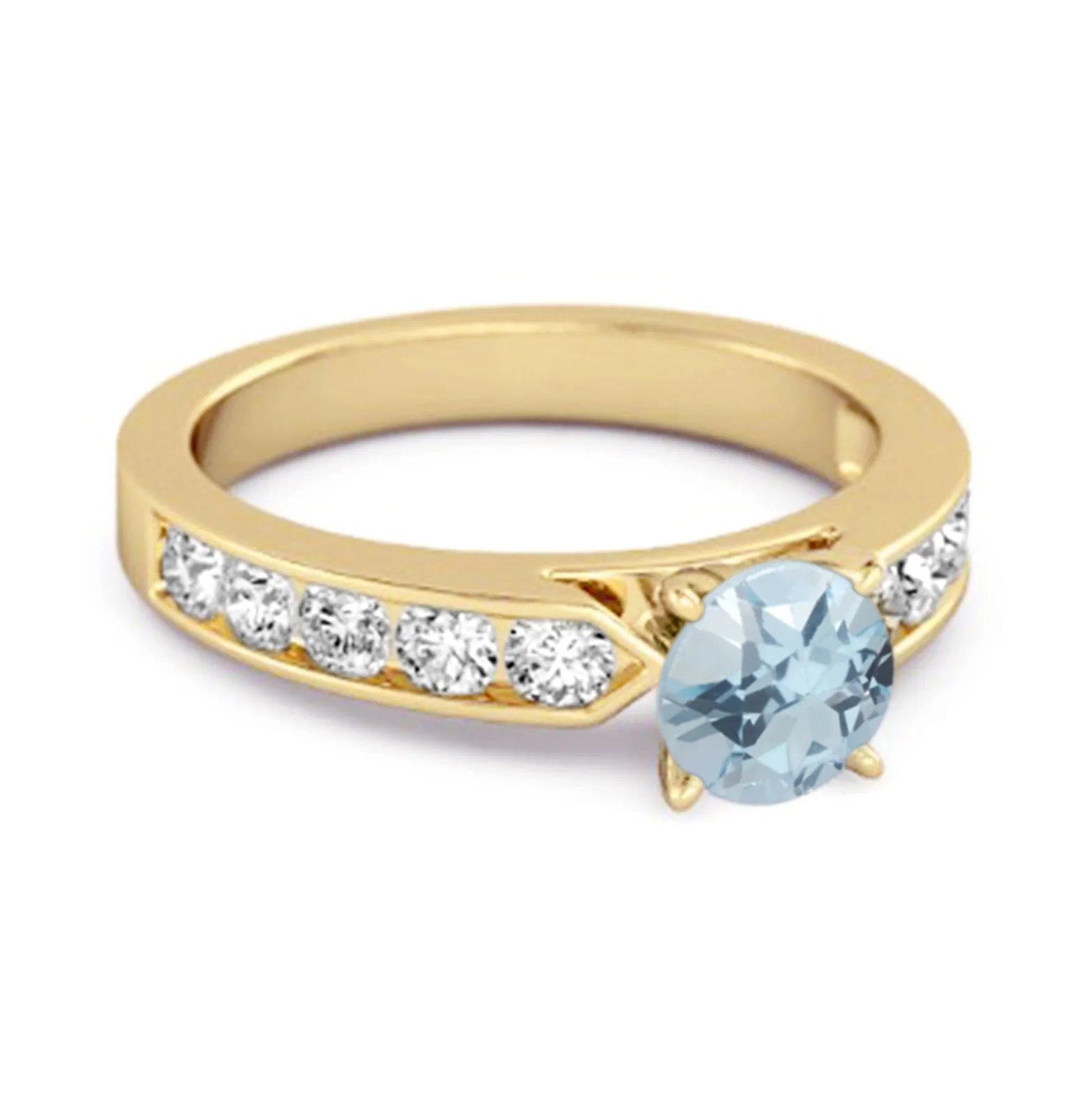 0.25 Ct Blue Topaz 925 Sterling Silver Marguerite Tale Of Beauty Ring