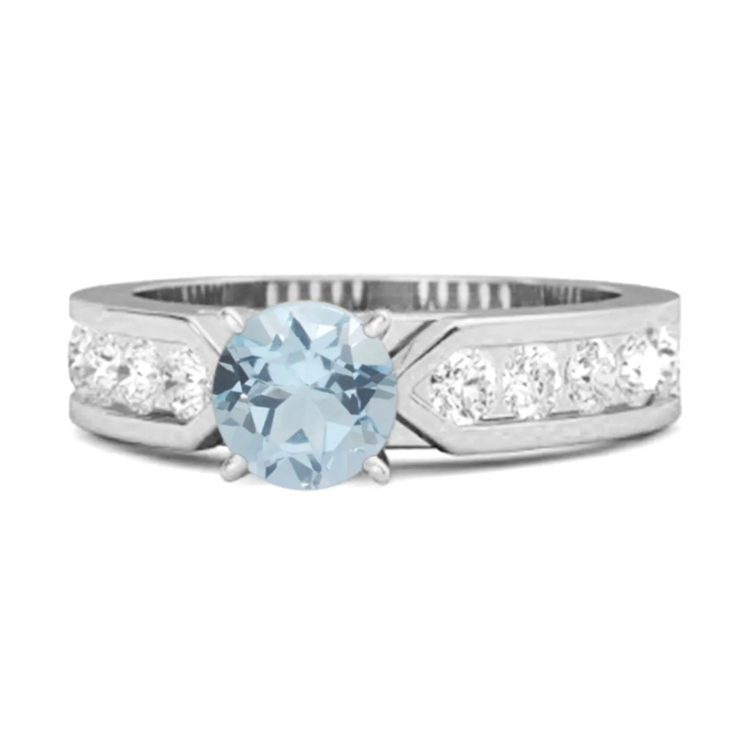 0.25 Ct Blue Topaz 925 Sterling Silver Marguerite Tale Of Beauty Ring