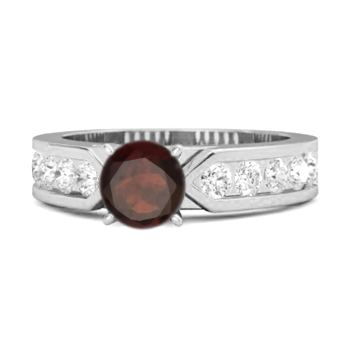 0.25 Ct Garnet 925 Sterling Silver Marguerite Tale Of Beauty Ring