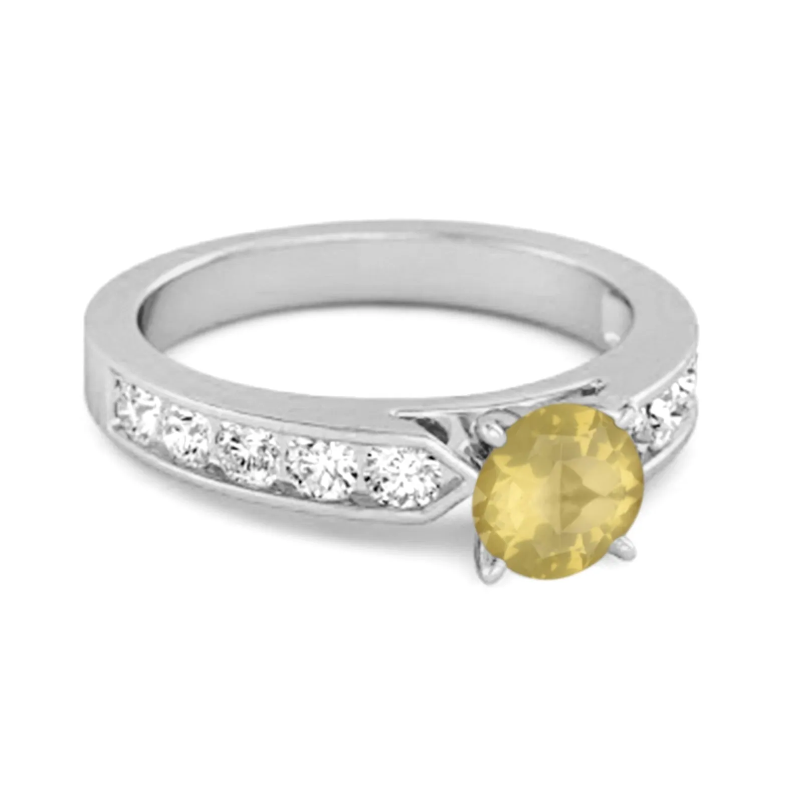 0.25 Ct Lemon Quartz 925 Sterling Silver Marguerite Tale Of Beauty Ring