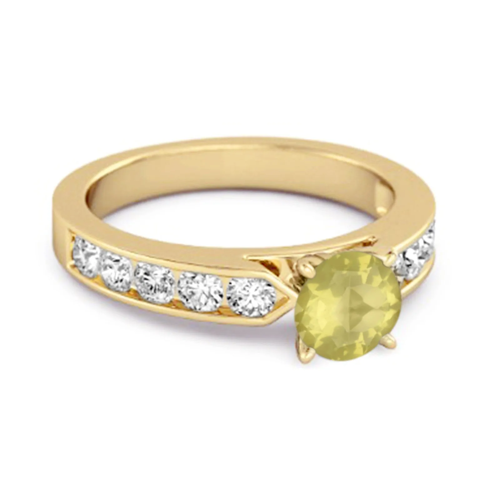 0.25 Ct Lemon Quartz 925 Sterling Silver Marguerite Tale Of Beauty Ring