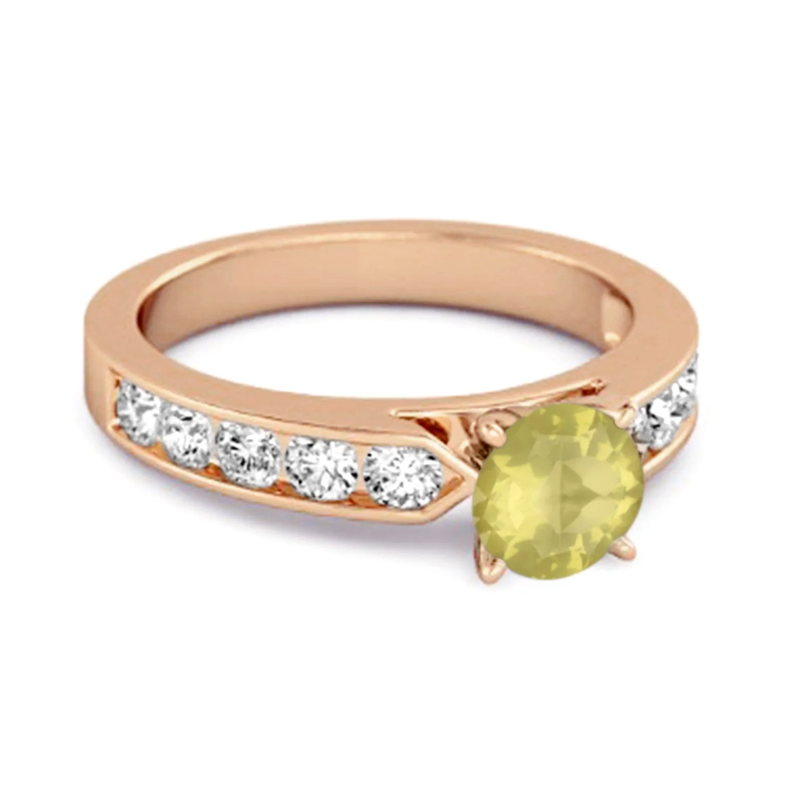 0.25 Ct Lemon Quartz 925 Sterling Silver Marguerite Tale Of Beauty Ring