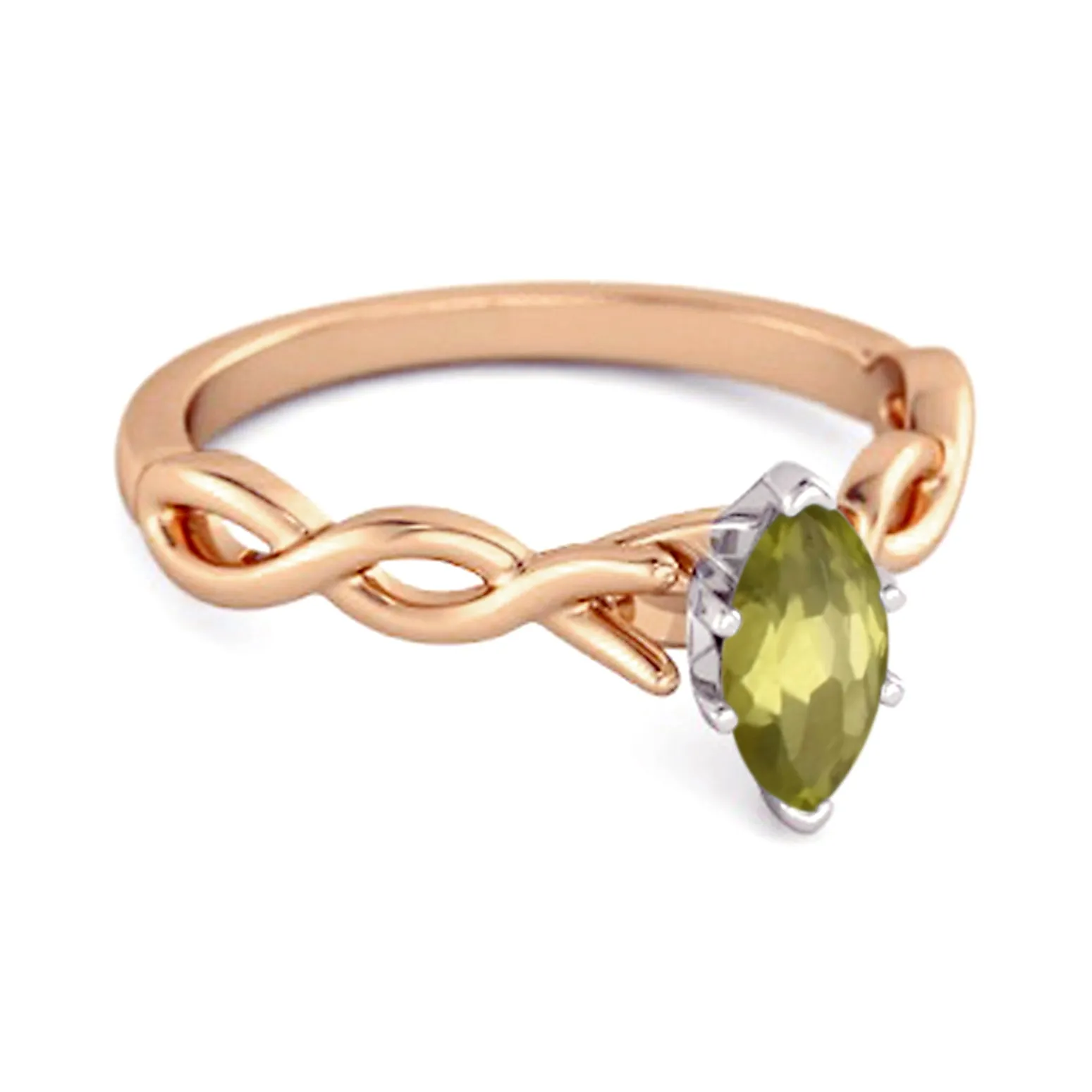 0.25 Ct Peridot 925 Silver January Birthstone Engagement Ring