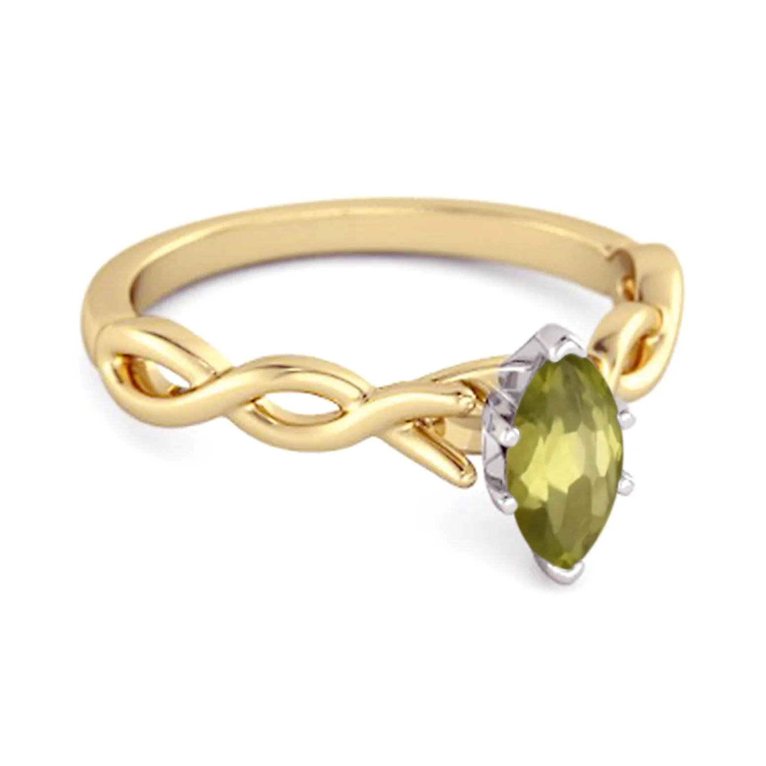 0.25 Ct Peridot 925 Silver January Birthstone Engagement Ring