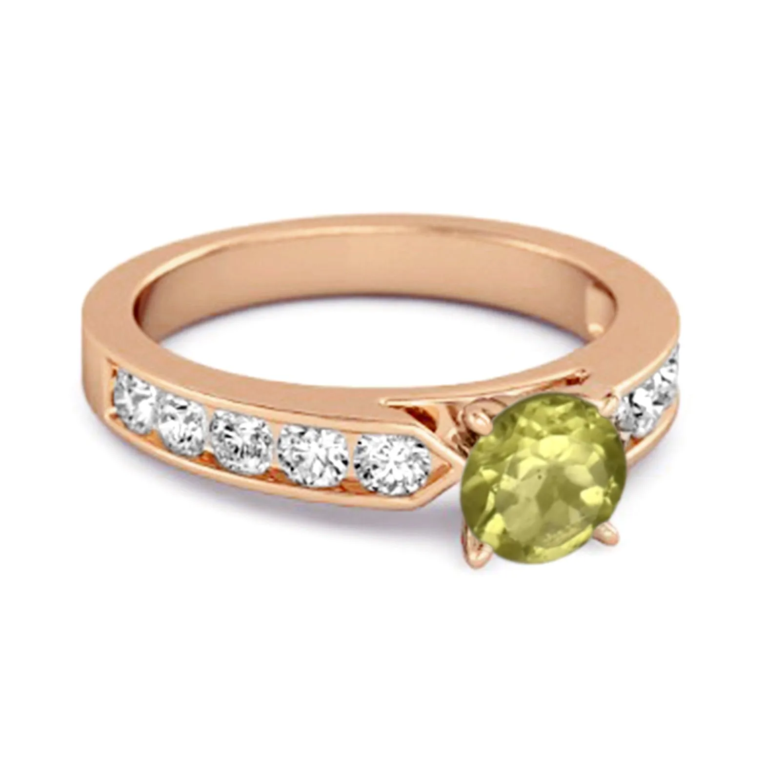 0.25 Ct Peridot 925 Sterling Silver Marguerite Tale Of Beauty Ring