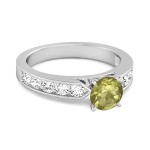 0.25 Ct Peridot 925 Sterling Silver Marguerite Tale Of Beauty Ring