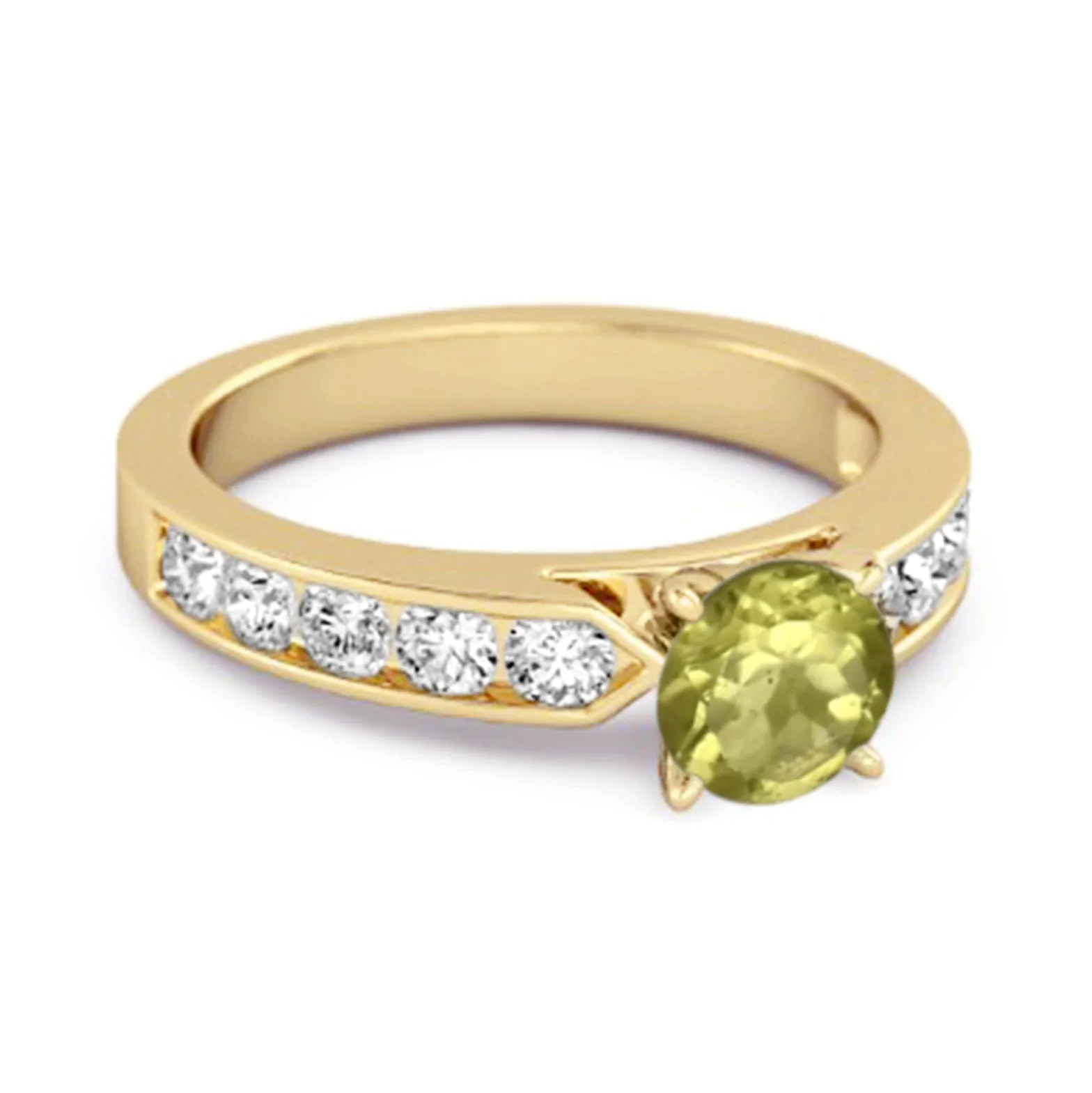 0.25 Ct Peridot 925 Sterling Silver Marguerite Tale Of Beauty Ring