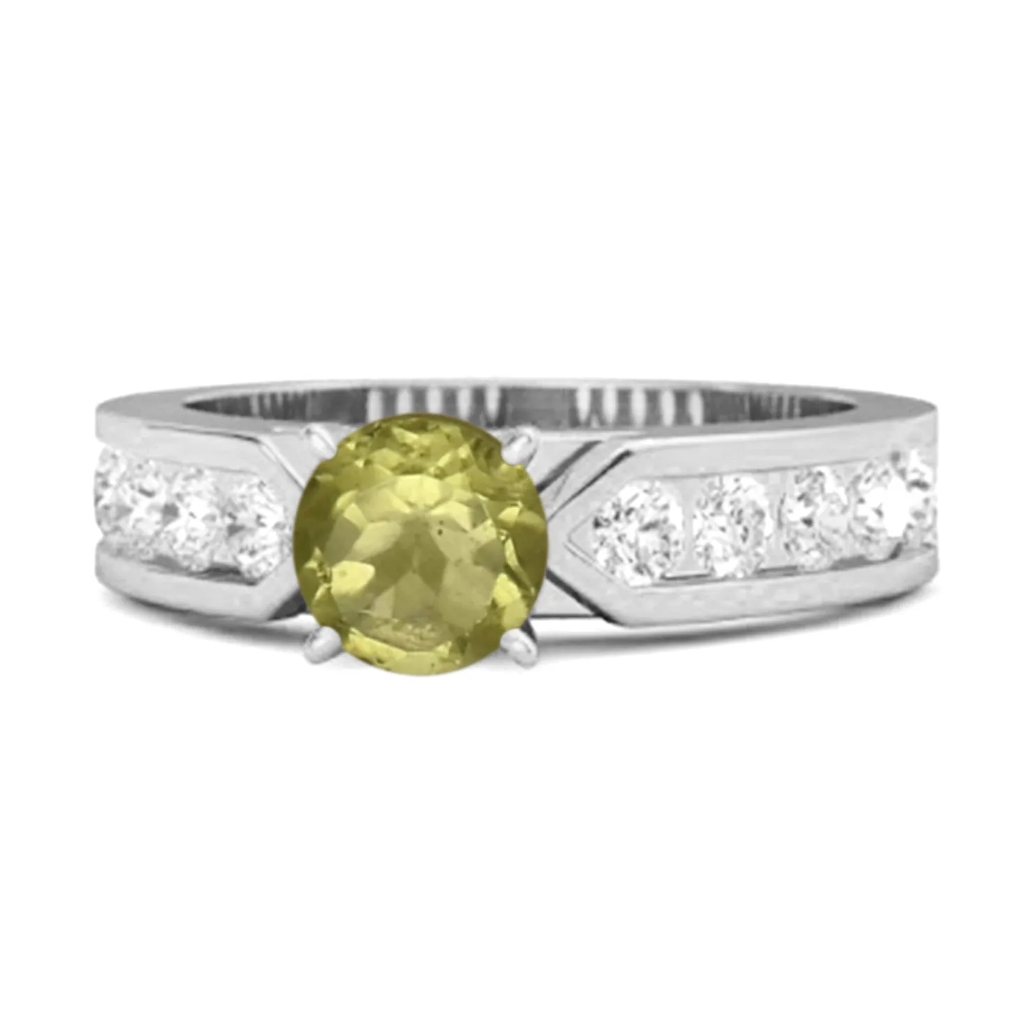 0.25 Ct Peridot 925 Sterling Silver Marguerite Tale Of Beauty Ring