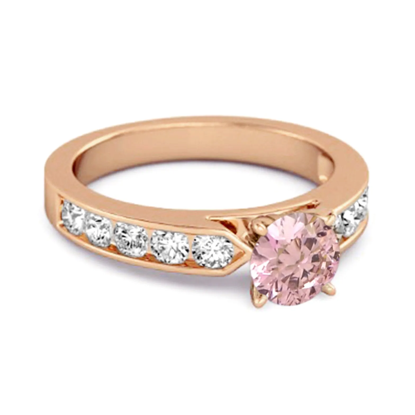0.25 Ct Pink Zirconia 925 Sterling Silver Marguerite Tale Of Beauty Ring