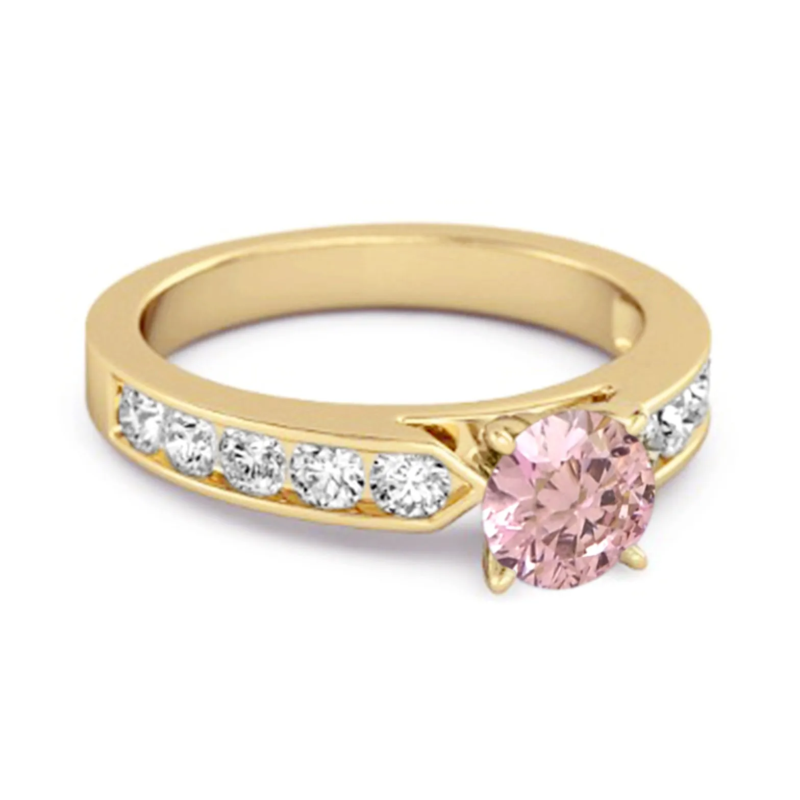 0.25 Ct Pink Zirconia 925 Sterling Silver Marguerite Tale Of Beauty Ring