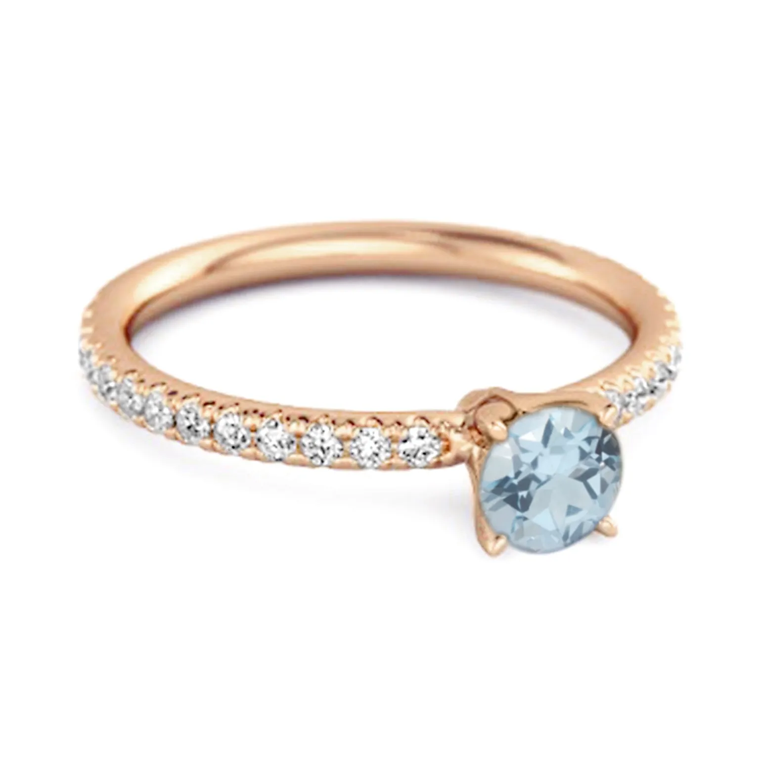 0.25 Ctw Blue Topaz 925 Sterling Silver Bridal Engagement Ring