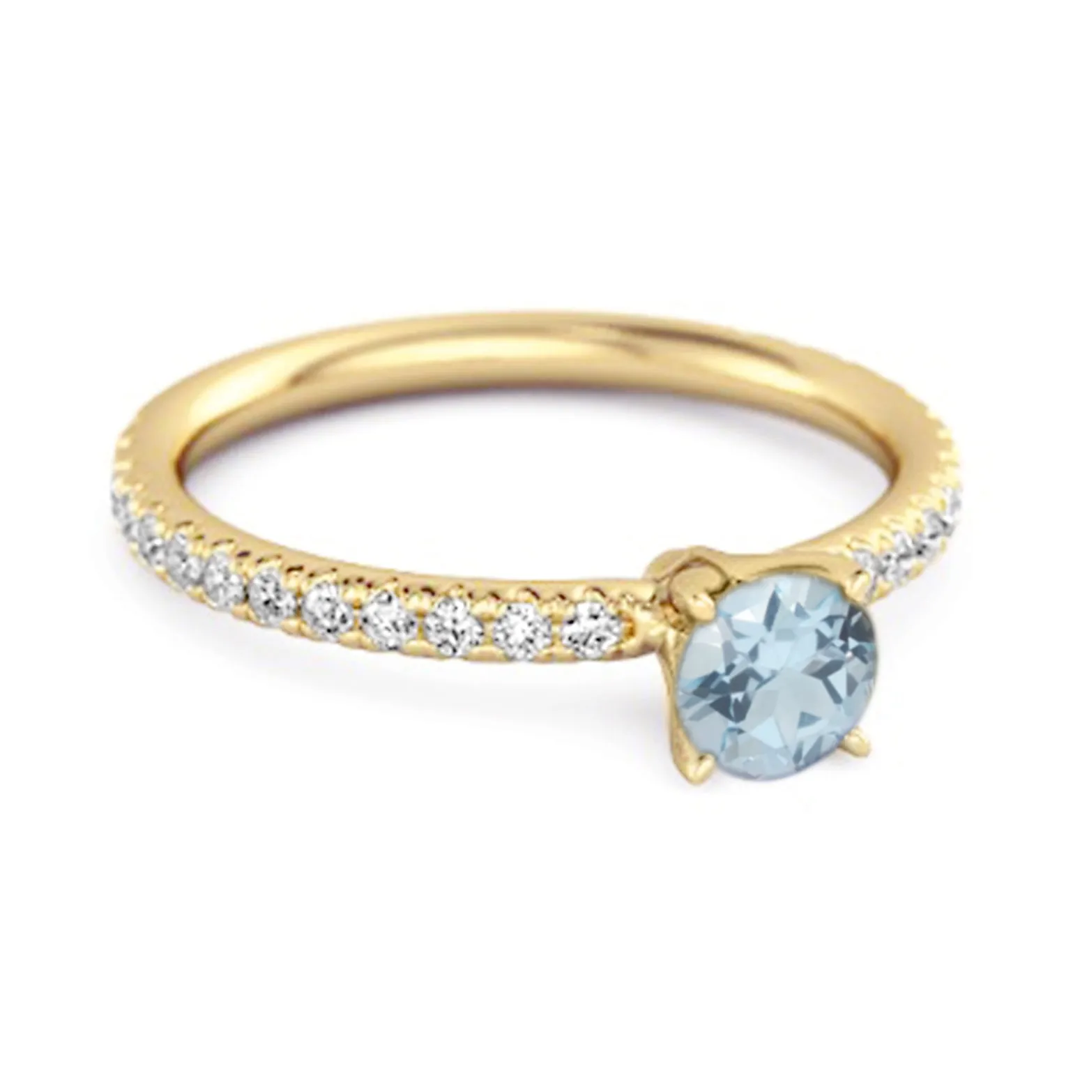 0.25 Ctw Blue Topaz 925 Sterling Silver Bridal Engagement Ring