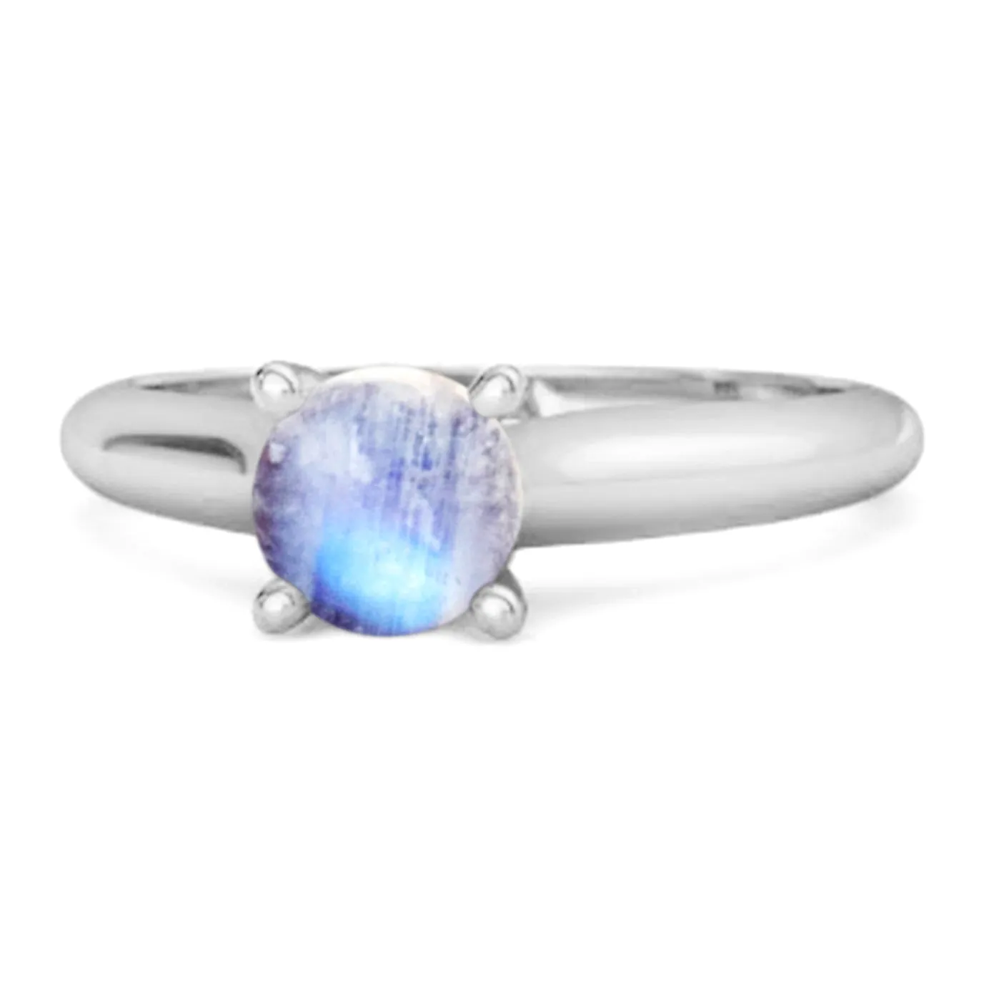 0.25 Ctw Moonstone Solitaire 925 Silver Delaney Ring