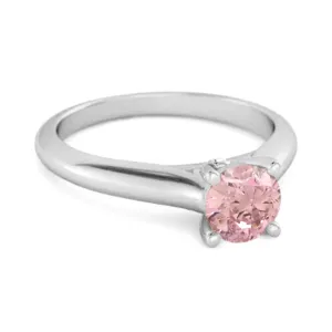 0.25 Ctw Pink Zirconia Solitaire Sterling Silver Delaney Ring