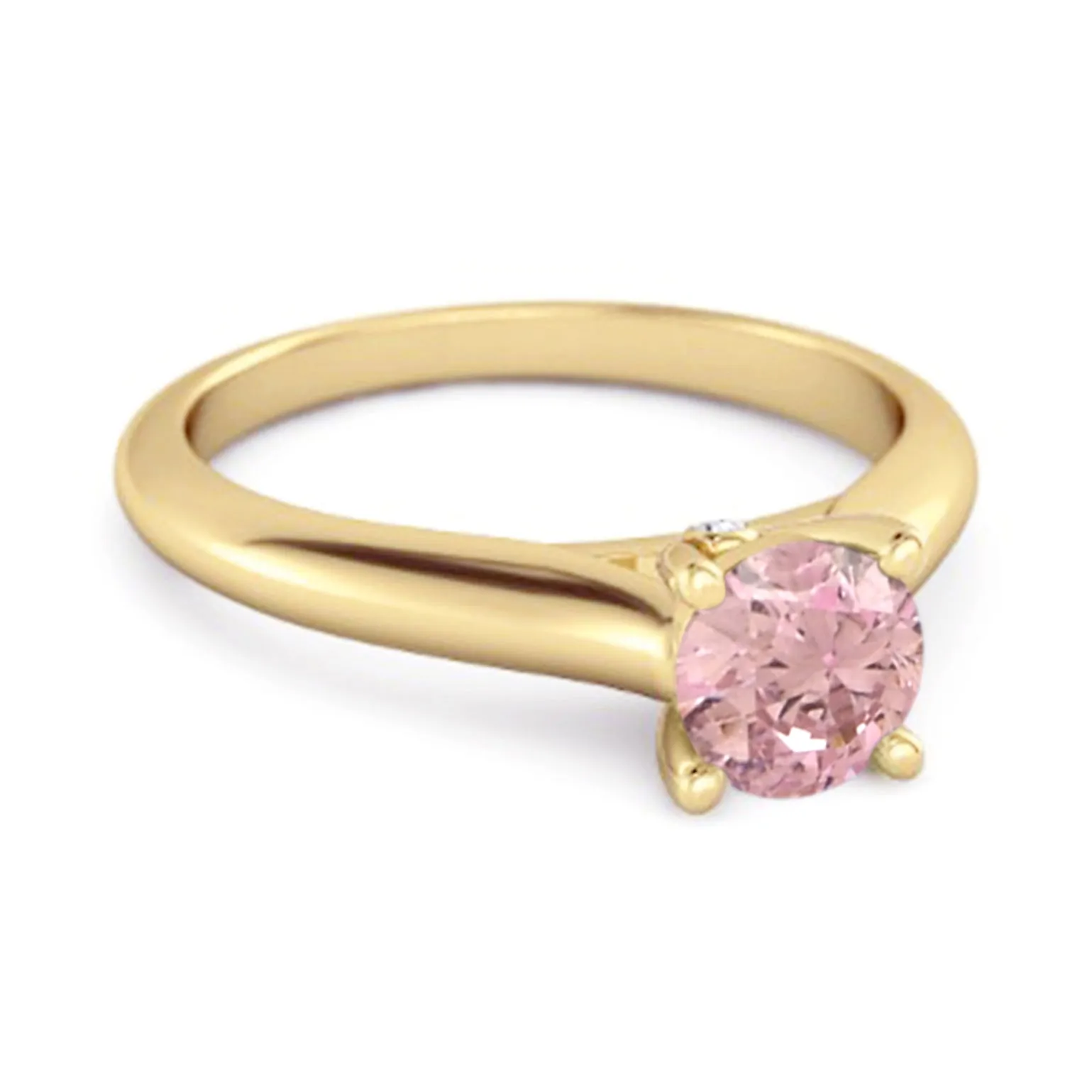 0.25 Ctw Pink Zirconia Solitaire Sterling Silver Delaney Ring