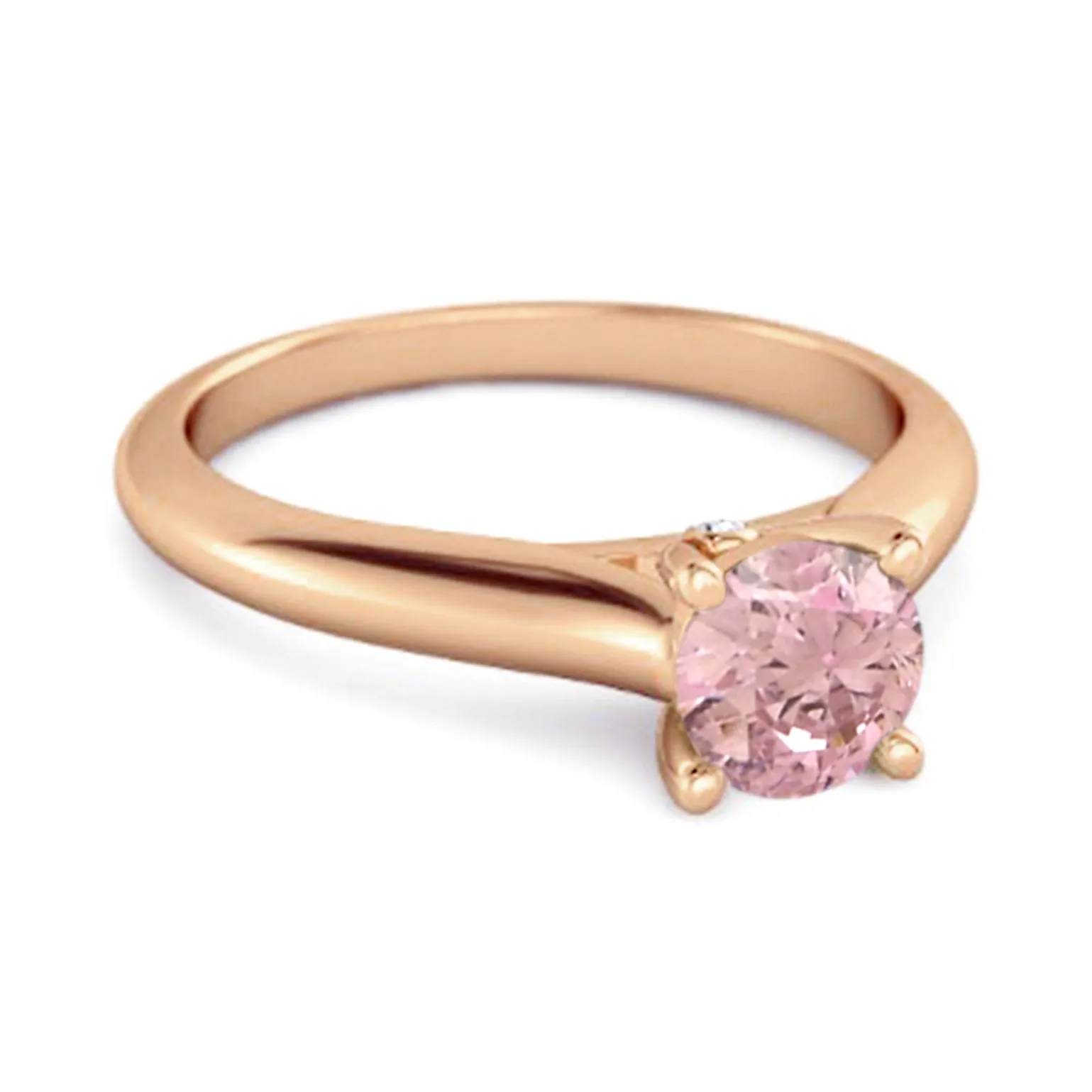 0.25 Ctw Pink Zirconia Solitaire Sterling Silver Delaney Ring