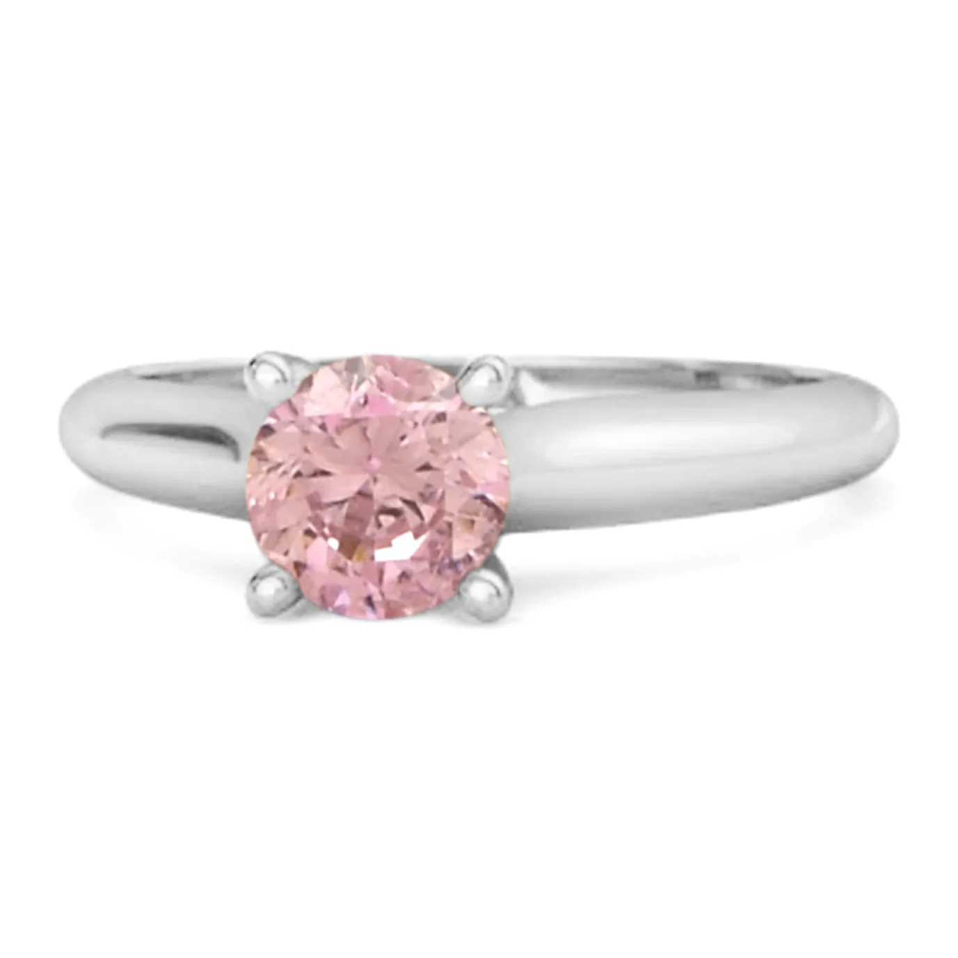 0.25 Ctw Pink Zirconia Solitaire Sterling Silver Delaney Ring