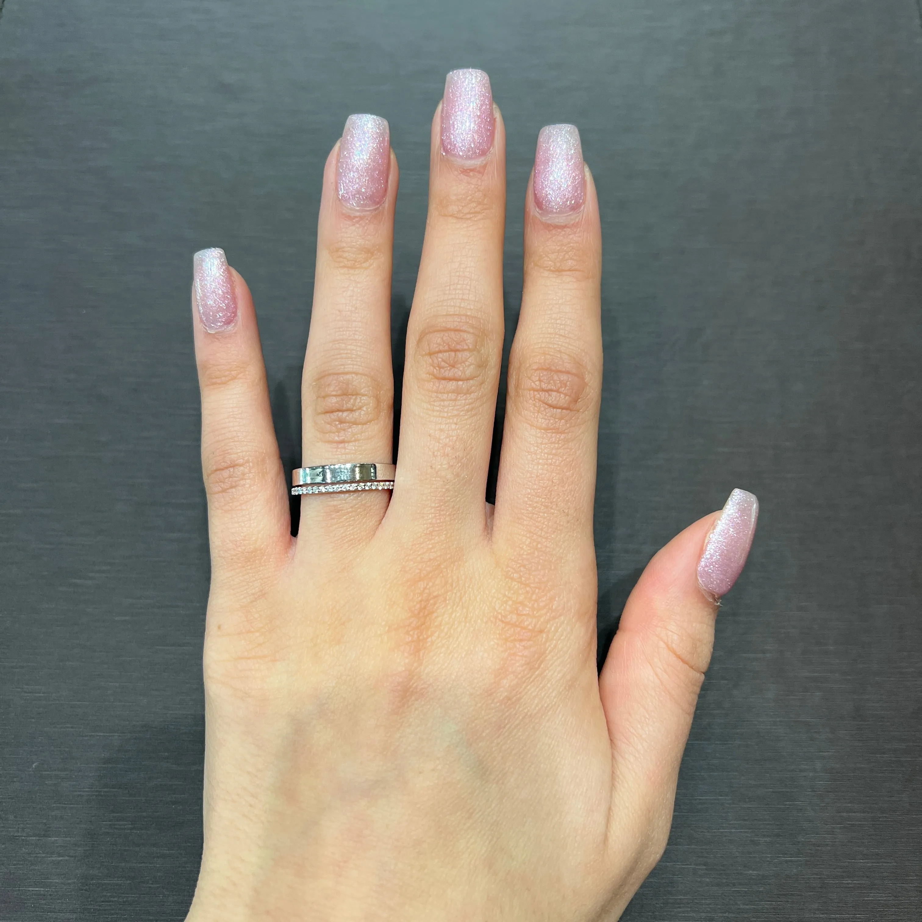 (10K, 14K, 18K) Rose Gold (0.12ct) Diamond Wedding Band