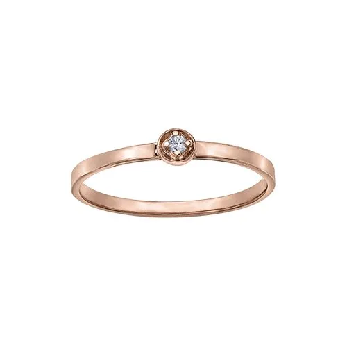10K (Rose, White, Yellow ) Gold (0.06ct) Diamond Stackable Ring