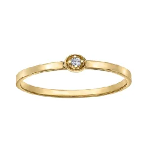 10K (Rose, White, Yellow ) Gold (0.06ct) Diamond Stackable Ring