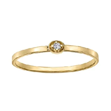10K (Rose, White, Yellow ) Gold (0.06ct) Diamond Stackable Ring