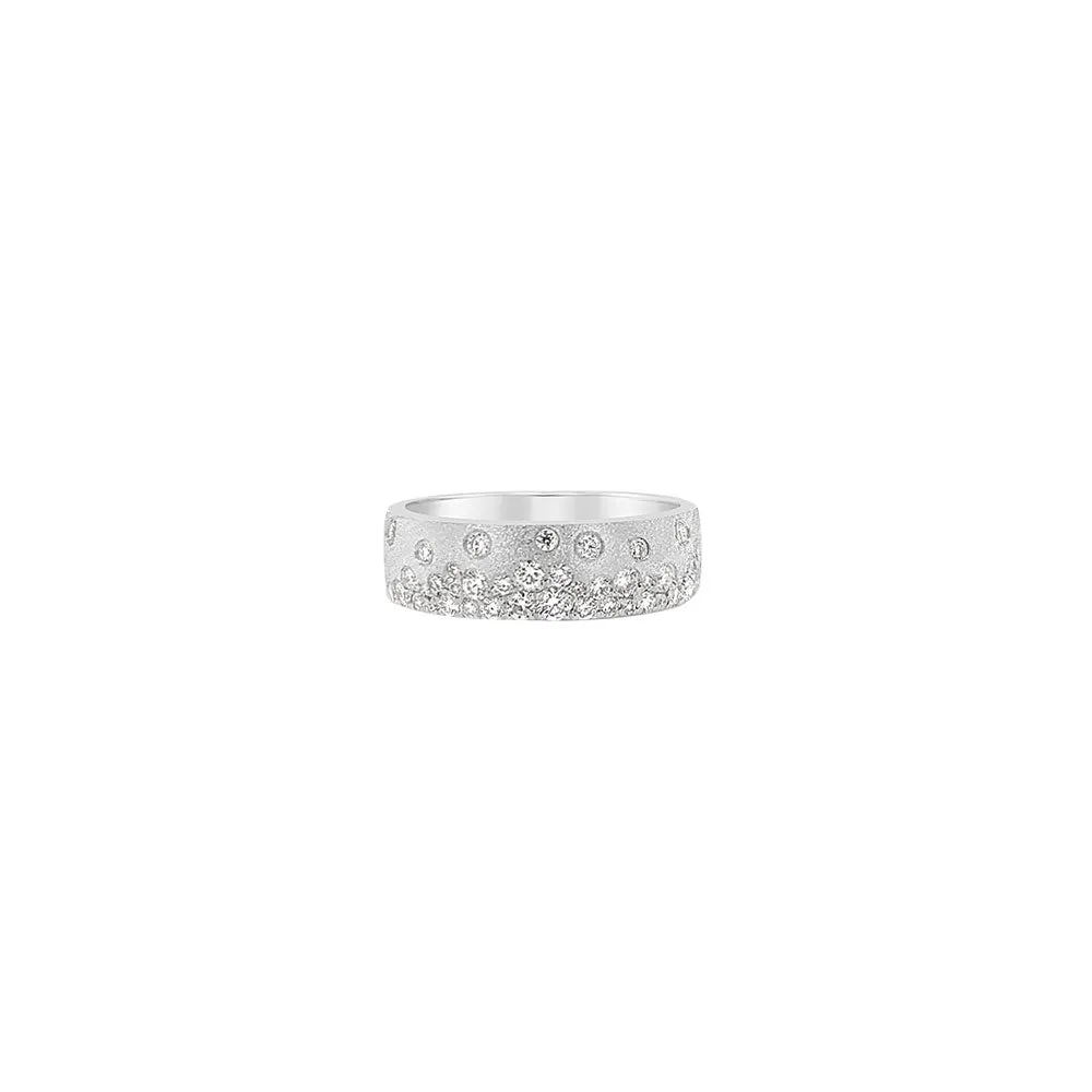 14 Karat White Gold Confetti Diamond Band