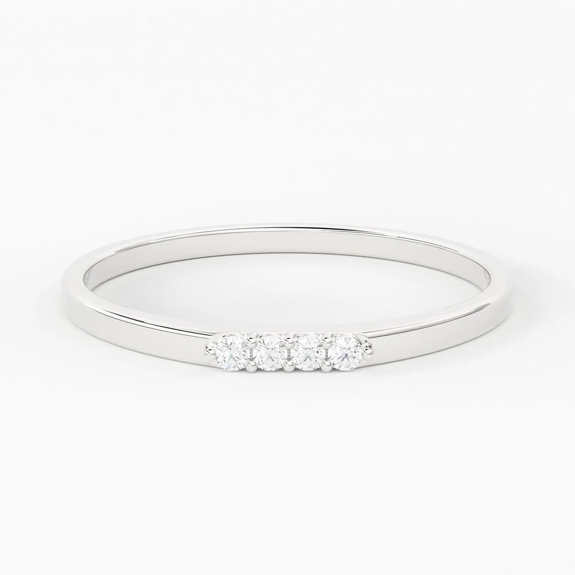 14K Gold 4 Stone Promise Ring / Diamond Ring / Minimalist Diamond Ring / Promise Ring / Stackable Ring