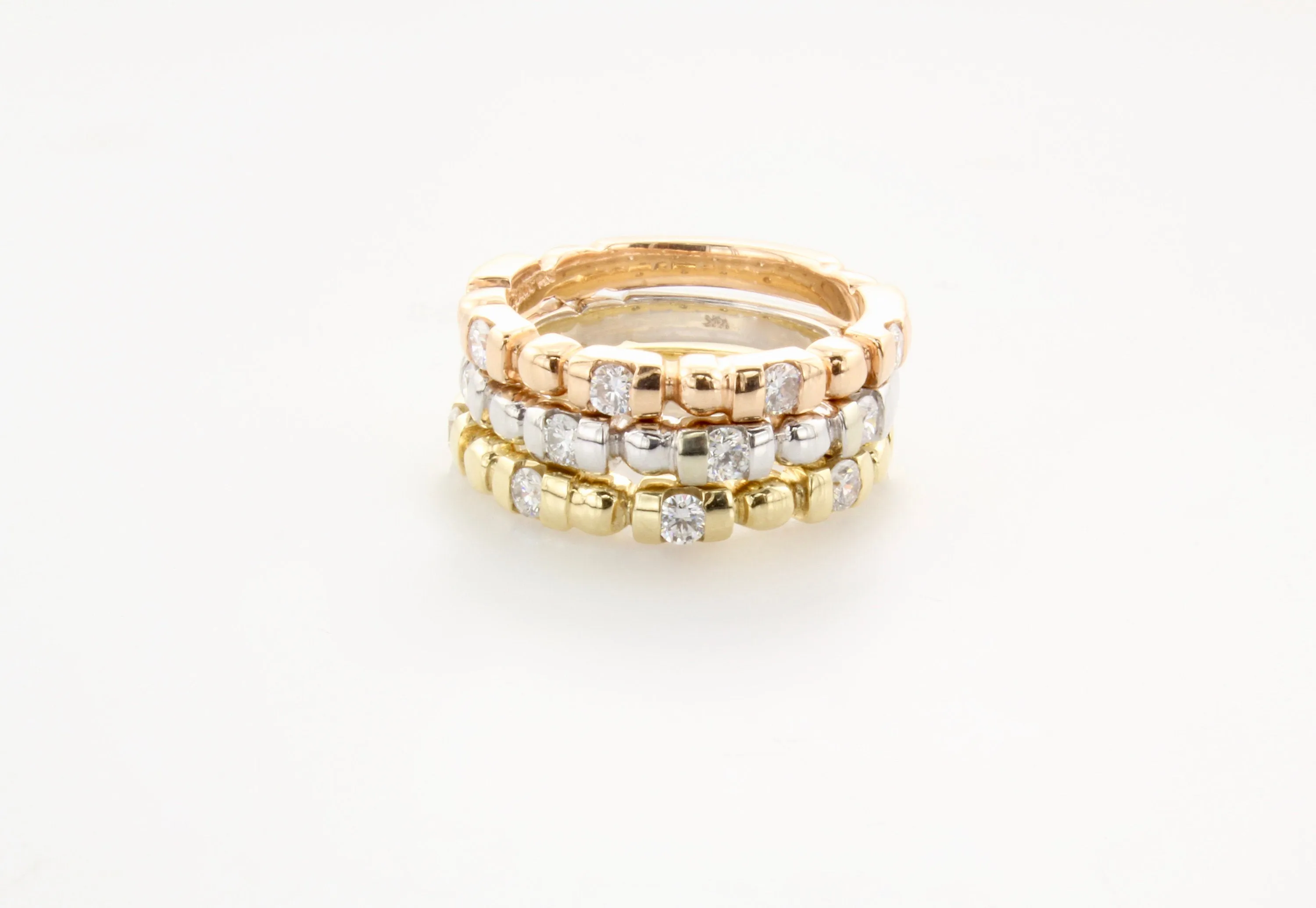14K Gold Diamond & Bar Set Band